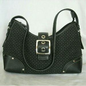 Relic Black/Brown Jacquard Signature logo handbag